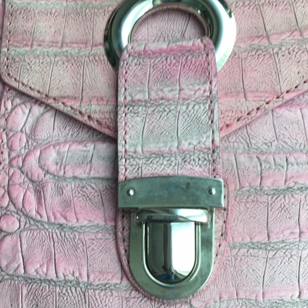 Pink square should bag in faux croc pattern NWOT - Picture 3 of 8